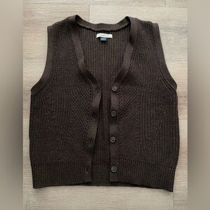 American Eagle Outfitters Chocolate Brown Knit Sweater Vest